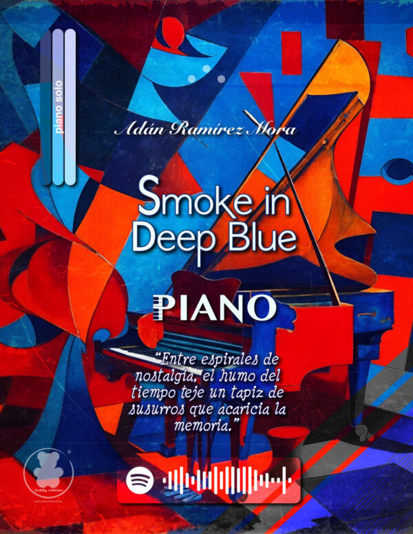 Piano Music Smoke in Deep Blue